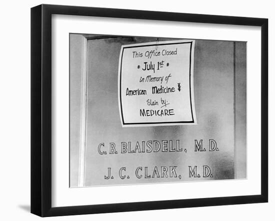 Doctor Protesting the New Medicare Program-null-Framed Photo