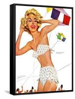 Doctor's Holiday  - Saturday Evening Post "Leading Ladies", July 30, 1960 pg.16-Joe de Mers-Framed Stretched Canvas