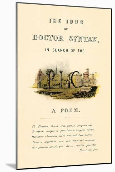 Doctor Syntax in Search of the Picturesque-Thomas Rowlandson-Mounted Art Print