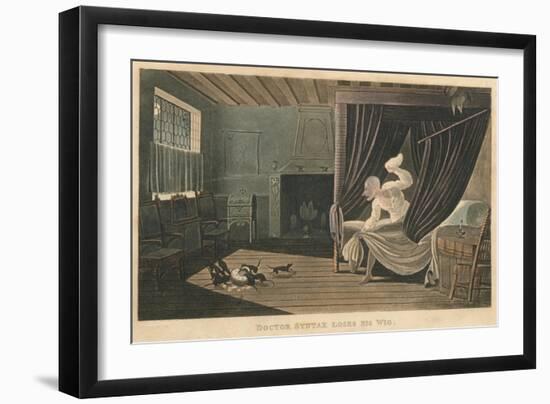 'Doctor Syntax Loses His Wig', 1820-Thomas Rowlandson-Framed Giclee Print