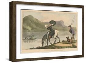 'Doctor Syntax Sketching The Lake', 1820-Thomas Rowlandson-Framed Giclee Print