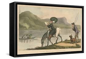 'Doctor Syntax Sketching The Lake', 1820-Thomas Rowlandson-Framed Stretched Canvas