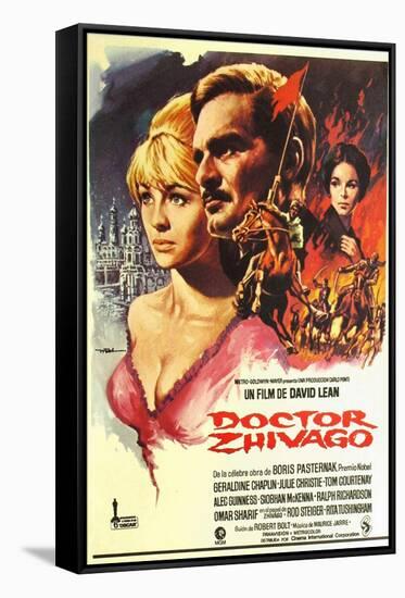 Doctor Zhivago, Spanish Movie Poster, 1965-null-Framed Stretched Canvas