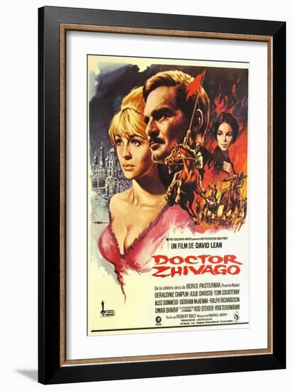 Doctor Zhivago, Spanish Movie Poster, 1965-null-Framed Art Print