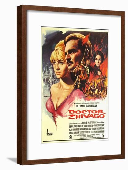 Doctor Zhivago, Spanish Movie Poster, 1965-null-Framed Art Print