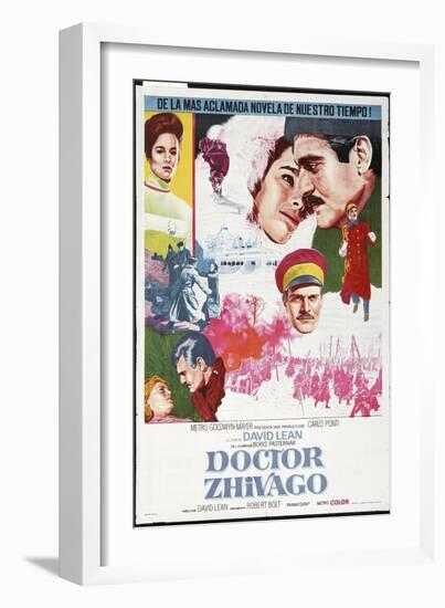 Doctor Zhivago, Spanish Movie Poster, 1965-null-Framed Art Print