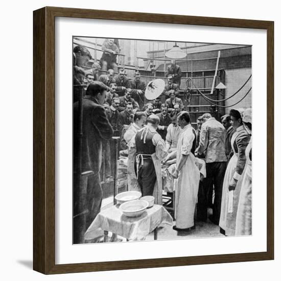 Doctors and Spectators Watching Operation Being Performed at Charing Cross Hospital-null-Framed Photographic Print