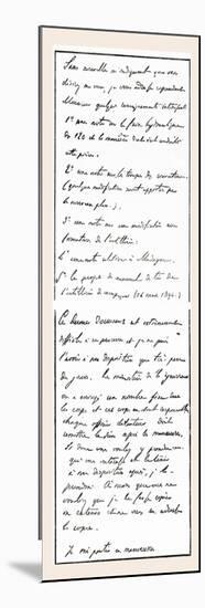 Document Attributed to Dreyfus Which Caused a False Charge of Treason to Be Brought Against Him-null-Mounted Giclee Print