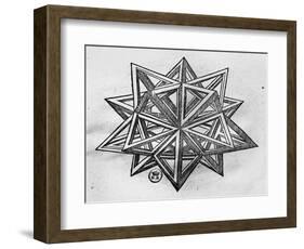 Dodecahedron, from "De Divina Proportione" by Luca Pacioli, Published 1509, Venice-Leonardo da Vinci-Framed Giclee Print