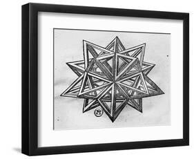 Dodecahedron, from "De Divina Proportione" by Luca Pacioli, Published 1509, Venice-Leonardo da Vinci-Framed Giclee Print