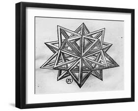 Dodecahedron, from "De Divina Proportione" by Luca Pacioli, Published 1509, Venice-Leonardo da Vinci-Framed Giclee Print