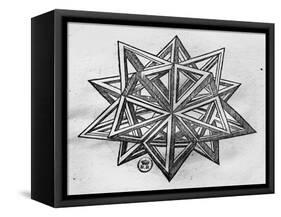 Dodecahedron, from "De Divina Proportione" by Luca Pacioli, Published 1509, Venice-Leonardo da Vinci-Framed Stretched Canvas