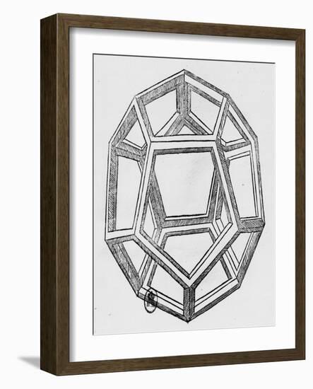 Dodecahedron, from "De Divina Proportione" by Luca Pacioli, Published 1509, Venice-Leonardo da Vinci-Framed Giclee Print