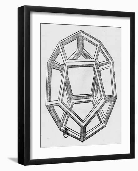 Dodecahedron, from "De Divina Proportione" by Luca Pacioli, Published 1509, Venice-Leonardo da Vinci-Framed Giclee Print