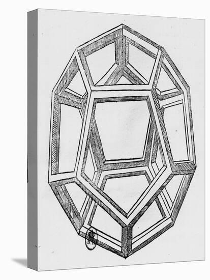 Dodecahedron, from "De Divina Proportione" by Luca Pacioli, Published 1509, Venice-Leonardo da Vinci-Stretched Canvas