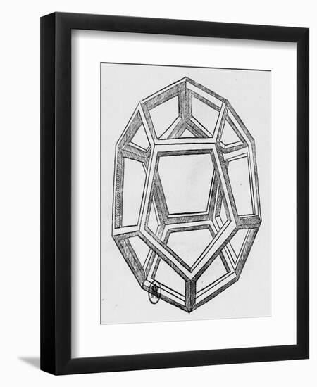 Dodecahedron, from "De Divina Proportione" by Luca Pacioli, Published 1509, Venice-Leonardo da Vinci-Framed Giclee Print