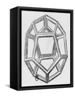 Dodecahedron, from "De Divina Proportione" by Luca Pacioli, Published 1509, Venice-Leonardo da Vinci-Framed Stretched Canvas