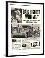 Dodge Ad With Joe Dimaggio-null-Framed Art Print