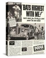 Dodge Ad With Joe Dimaggio-null-Stretched Canvas