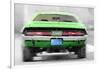 Dodge Challenger Rear Watercolor-NaxArt-Framed Art Print