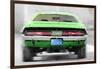 Dodge Challenger Rear Watercolor-NaxArt-Framed Art Print