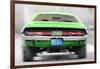 Dodge Challenger Rear Watercolor-NaxArt-Framed Art Print