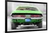 Dodge Challenger Rear Watercolor-NaxArt-Framed Art Print