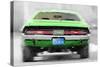 Dodge Challenger Rear Watercolor-NaxArt-Stretched Canvas