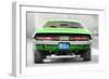 Dodge Challenger Rear Watercolor-NaxArt-Framed Art Print