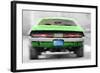 Dodge Challenger Rear Watercolor-NaxArt-Framed Art Print