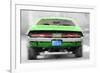 Dodge Challenger Rear Watercolor-NaxArt-Framed Premium Giclee Print