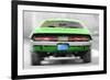 Dodge Challenger Rear Watercolor-NaxArt-Framed Premium Giclee Print