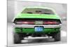 Dodge Challenger Rear Watercolor-NaxArt-Mounted Premium Giclee Print