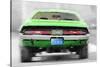 Dodge Challenger Rear Watercolor-NaxArt-Stretched Canvas