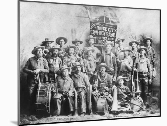 Dodge City Cow-Boy Band with Instruments Photograph - St. Louis, MO-Lantern Press-Mounted Art Print