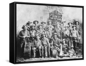 Dodge City Cow-Boy Band with Instruments Photograph - St. Louis, MO-Lantern Press-Framed Stretched Canvas