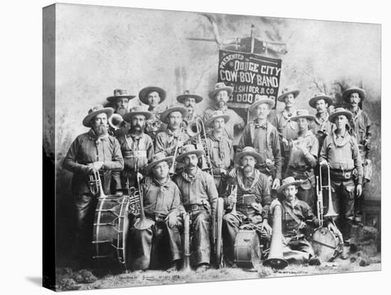 Dodge City Cow-Boy Band with Instruments Photograph - St. Louis, MO-Lantern Press-Stretched Canvas