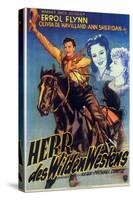 Dodge City, German Movie Poster, 1939-null-Stretched Canvas