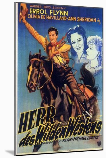 Dodge City, German Movie Poster, 1939-null-Mounted Art Print