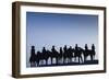 Dodge City Sign with Cowboy Silhouettes, Kansas, USA-Walter Bibikow-Framed Photographic Print