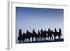 Dodge City Sign with Cowboy Silhouettes, Kansas, USA-Walter Bibikow-Framed Photographic Print