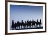 Dodge City Sign with Cowboy Silhouettes, Kansas, USA-Walter Bibikow-Framed Photographic Print