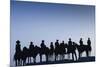 Dodge City Sign with Cowboy Silhouettes, Kansas, USA-Walter Bibikow-Mounted Photographic Print