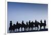 Dodge City Sign with Cowboy Silhouettes, Kansas, USA-Walter Bibikow-Framed Photographic Print