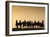 Dodge City Sign with Cowboy Silhouettes, Kansas, USA-Walter Bibikow-Framed Premium Photographic Print