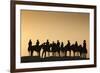 Dodge City Sign with Cowboy Silhouettes, Kansas, USA-Walter Bibikow-Framed Photographic Print