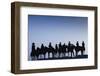 Dodge City Sign with Cowboy Silhouettes, Kansas, USA-Walter Bibikow-Framed Photographic Print