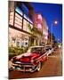 Dodge Classic Car on Collins Avenue, Miami Beach in Miami, Florida, USA-null-Mounted Art Print