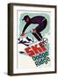 Dodge Ridge, California - Vintage Skier-Lantern Press-Framed Art Print