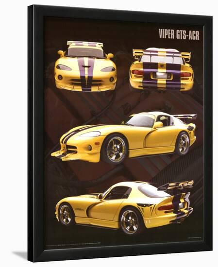 Dodge Viper (GTS-ACR, Yellow) Art Poster Print-null-Framed Art Print
